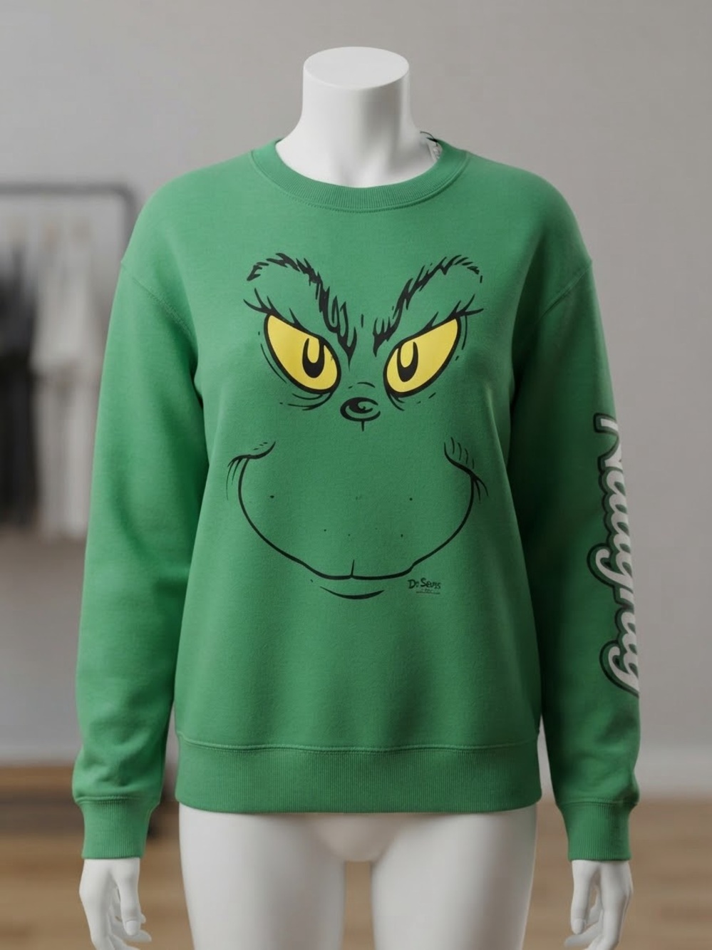 Green Grinch Graphic Crewneck Sweatshirt